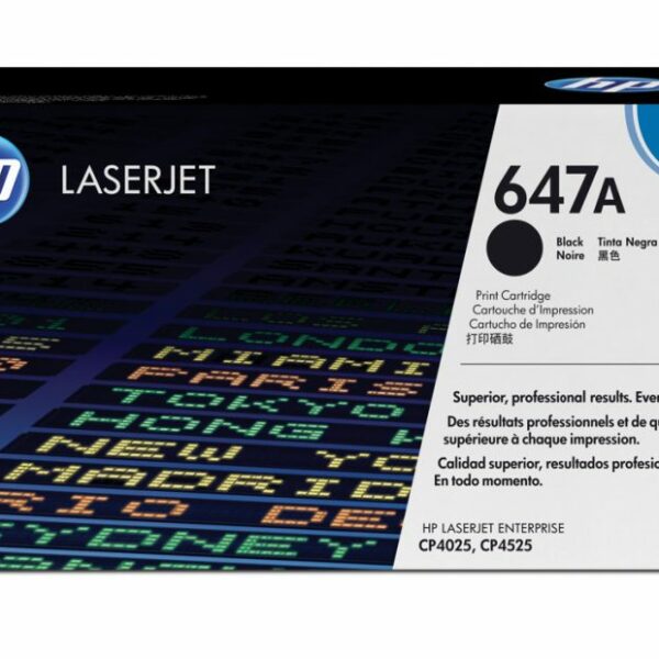 HP 647A (CE260A) Black Original LaserJet Toner Cartridge (8500 Yield)