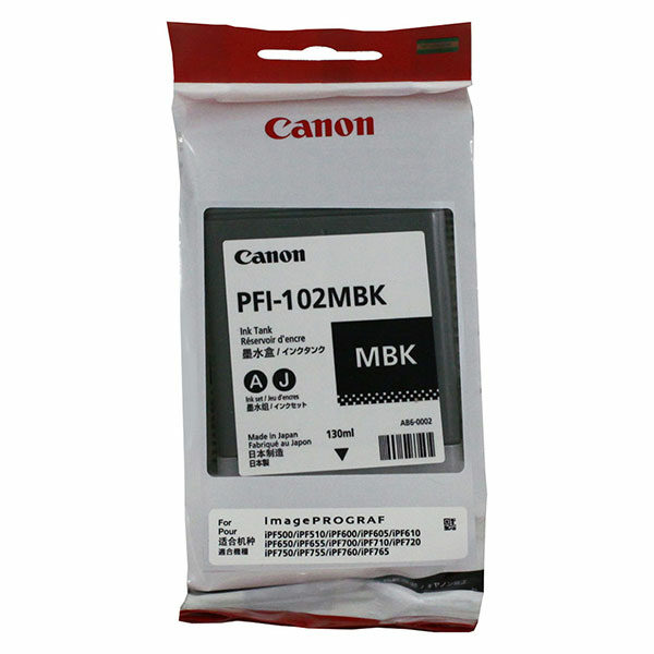 Canon (PFI-102MBK) Matte Black Ink Tank (130 ml)