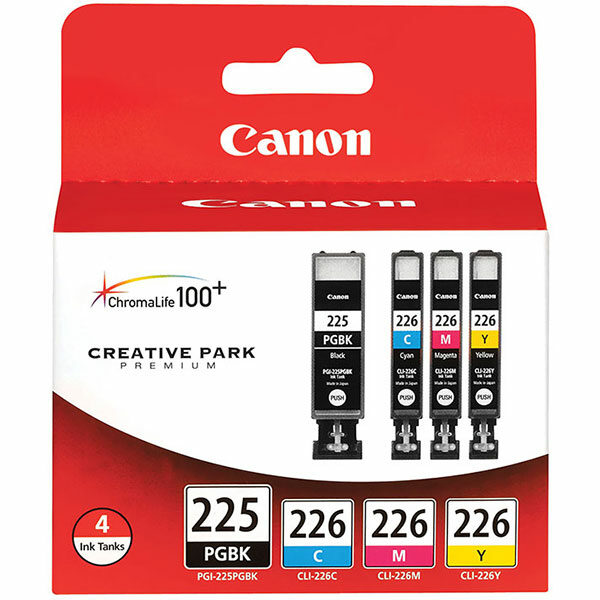 Canon (PGI-225BK/CLI-226C/M/Y) Color Ink Tank Multipack (Includes 1 Each of OEM# 4530B001 4547B001 4548B001 4549B001)