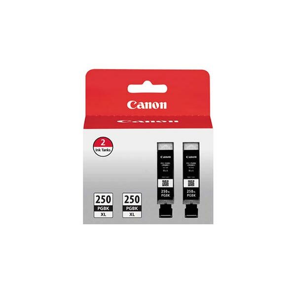 Canon (PGI-250XL) High Yield Pigment Black Ink Twin Pack (Includes 2 of OEM# 6432B001)