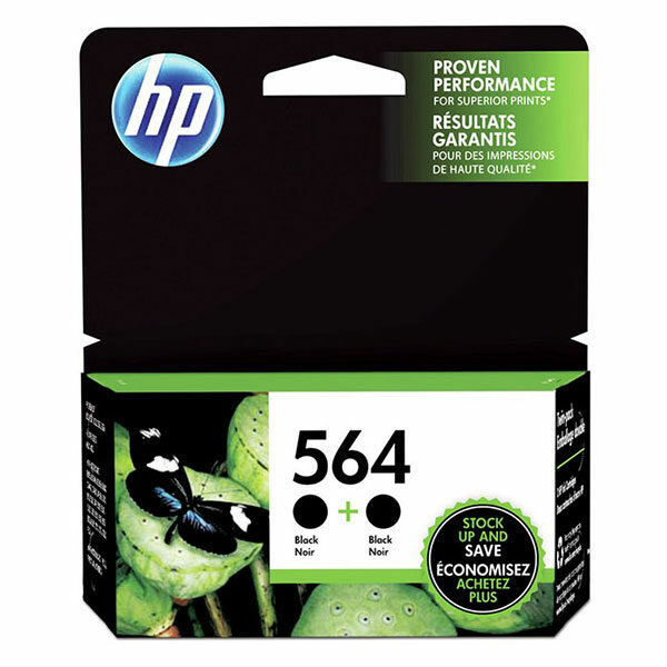 HP 564 (C2P51FN) 2-Pack Black Original Ink Cartridges (500 Yield)