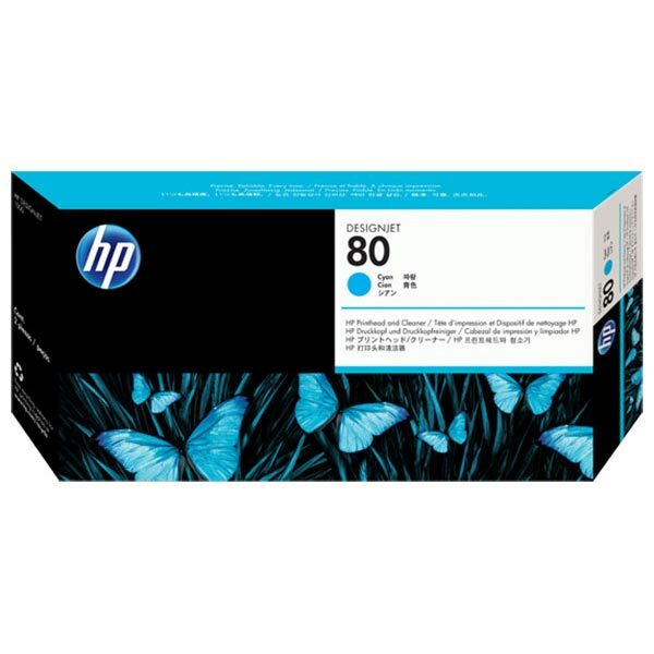 HP 80 (C4821A) Cyan Printhead/Printhead Cleaner