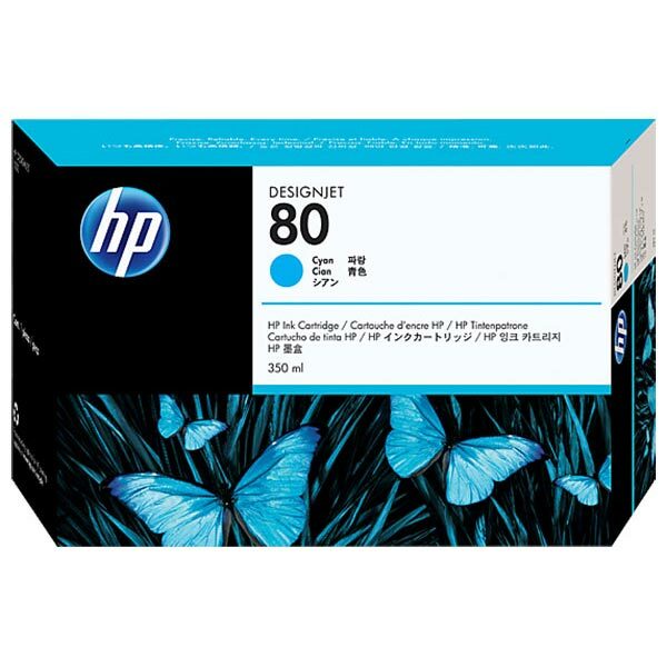 HP 80 (C4846A) Cyan Original Ink Cartridge (350 ml)