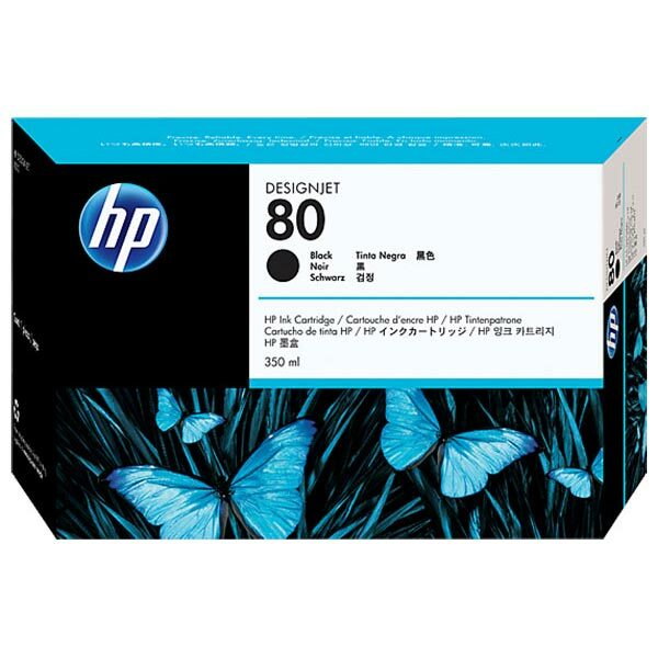 HP 80 (C4871A) Black Original Ink Cartridge (350 ml)