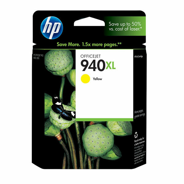 HP 940XL (C4909AN) High Yield Yellow Original Ink Cartridge (1400 Yield)