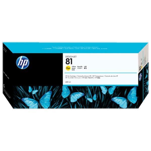 HP 81 (C4933A) Yellow Original Dye Ink Cartridge (680 ml)