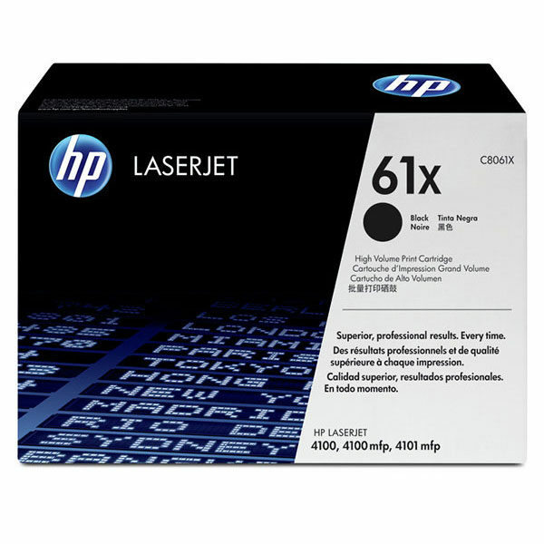 HP 61X (C8061X) Black Original LaserJet Toner Cartridge (10000 Yield)