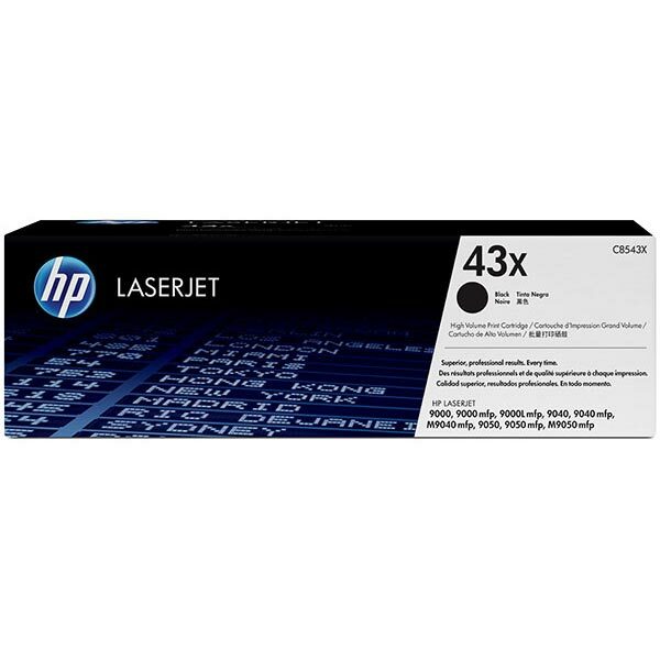 HP 43X (C8543X) Black Original LaserJet Toner Cartridge (30000 Yield)