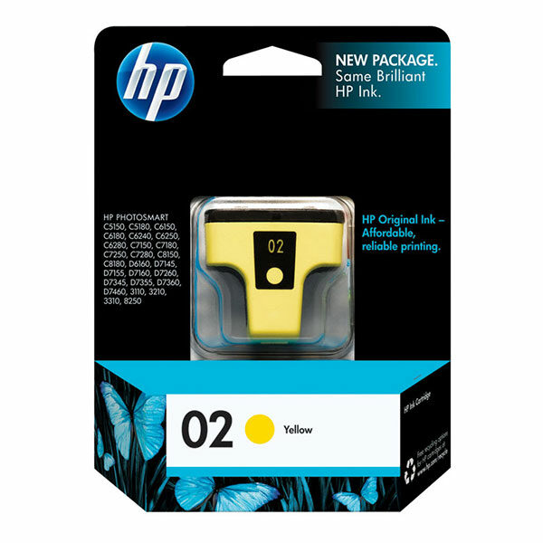 HP 02 (C8773WN) Yellow Original Ink Cartridge (500 Yield)