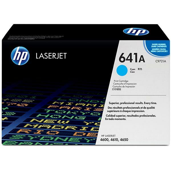 HP 641A (C9721A) Cyan Original LaserJet Toner Cartridge (8000 Yield)