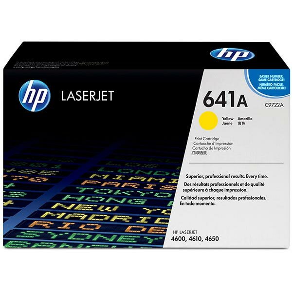 HP 641A (C9722A) Yellow Original LaserJet Toner Cartridge (8000 Yield)