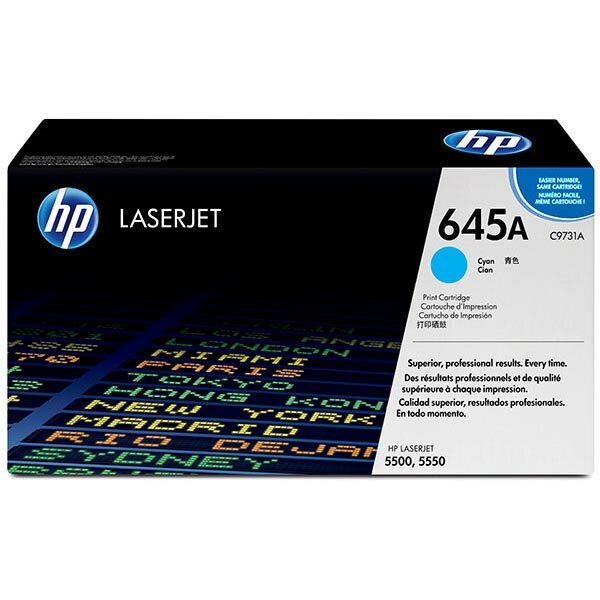 HP 645A (C9731A) Cyan Original LaserJet Toner Cartridge (12000 Yield)