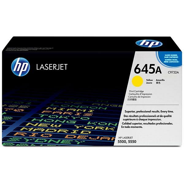 HP 645A (C9732A) Yellow Original LaserJet Toner Cartridge (12000 Yield)