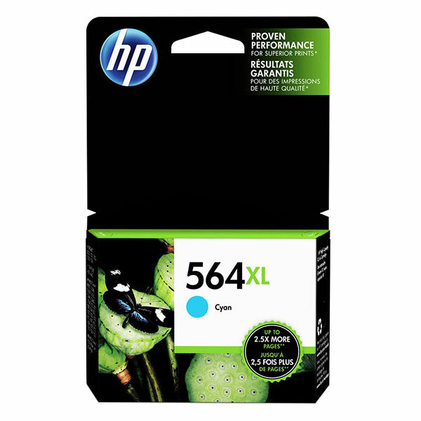 HP 564XL (CB323WN) High Yield Cyan Original Ink Cartridge (750 Yield)