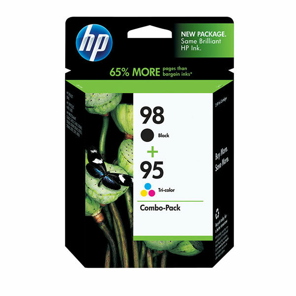 HP 98 Black/95 Tri-Color (CB327FN) 2-Pack Original Ink Cartridges (420 Black 330 Tri-Color Yield)