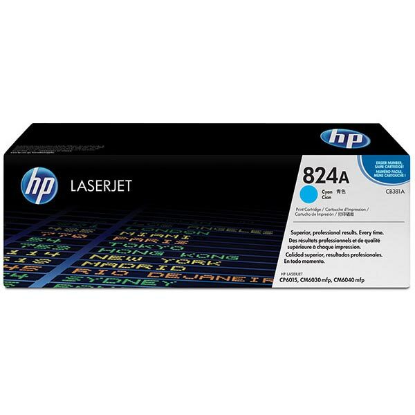 HP 824A (CB381A) Cyan Original LaserJet Toner Cartridge (21000 Yield)