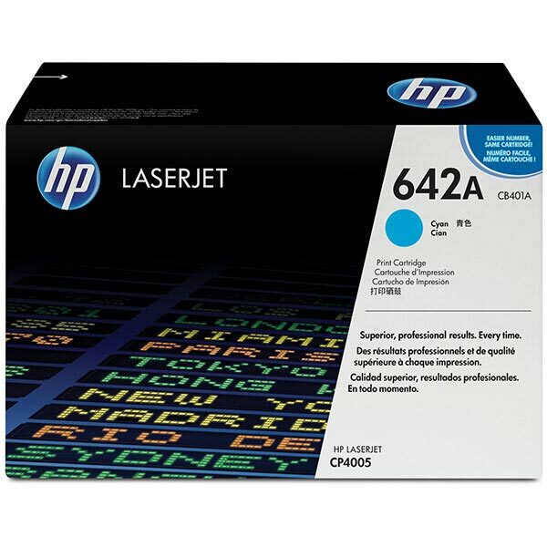 HP 642A (CB401A) Cyan Original LaserJet Toner Cartridge (7500 Yield)