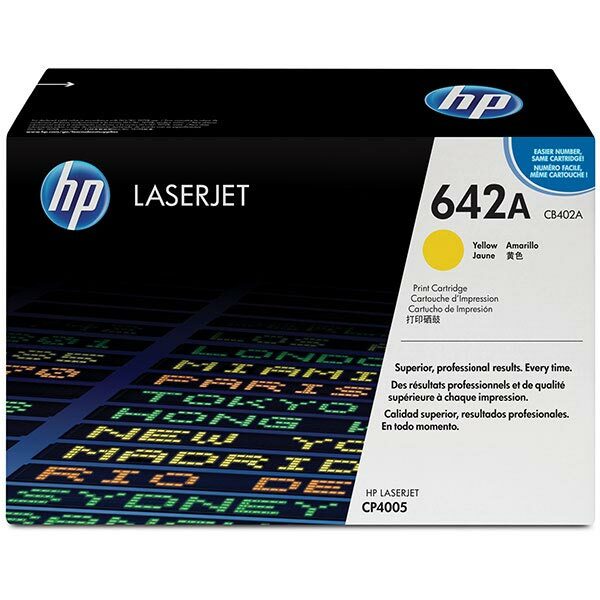 HP 642A (CB402A) Yellow Original LaserJet Toner Cartridge (7500 Yield)