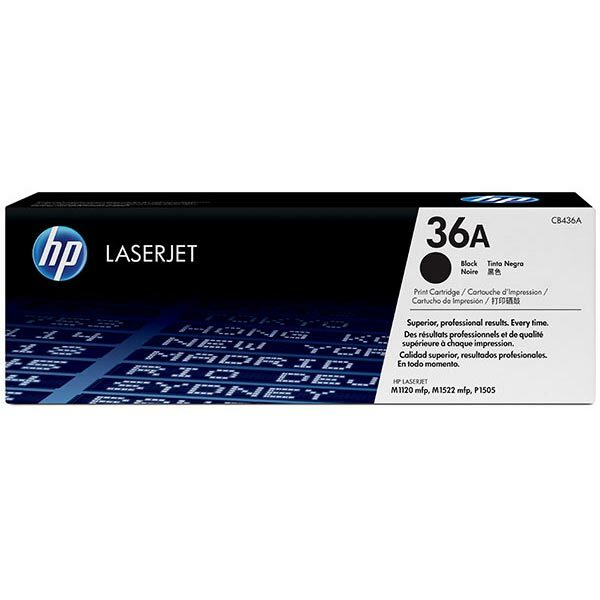 HP 36A (CB436A) Black Original LaserJet Toner Cartridge (2000 Yield)