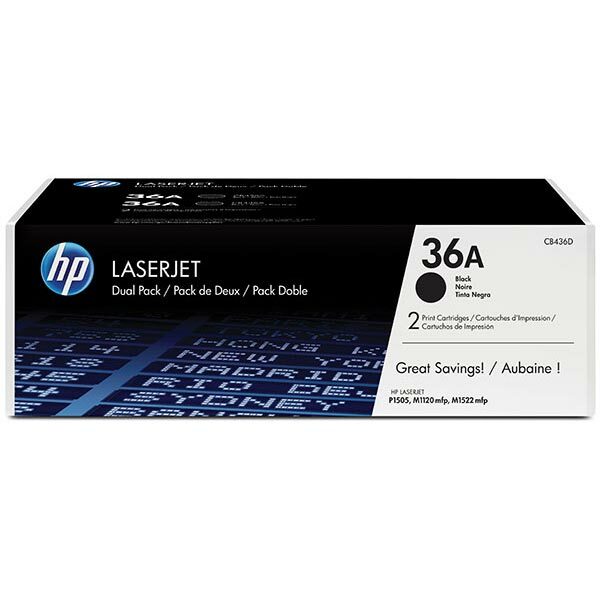 HP 36A (CB436D) Black 2-pack Original LaserJet Toner Cartridges (4000 Yield)