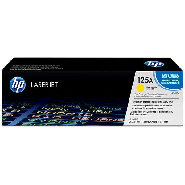 HP 125A (CB542A) Yellow Original LaserJet Toner Cartridge (1400 Yield)