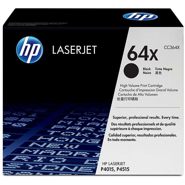 HP 64X (CC364X) Black Original LaserJet Toner Cartridge (24000 Yield)