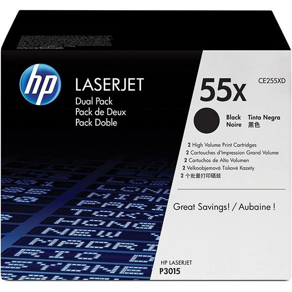 HP 55X (CE255XD) Black High Yield 2-pack Original LaserJet Toner Cartridges (25000 Yield)