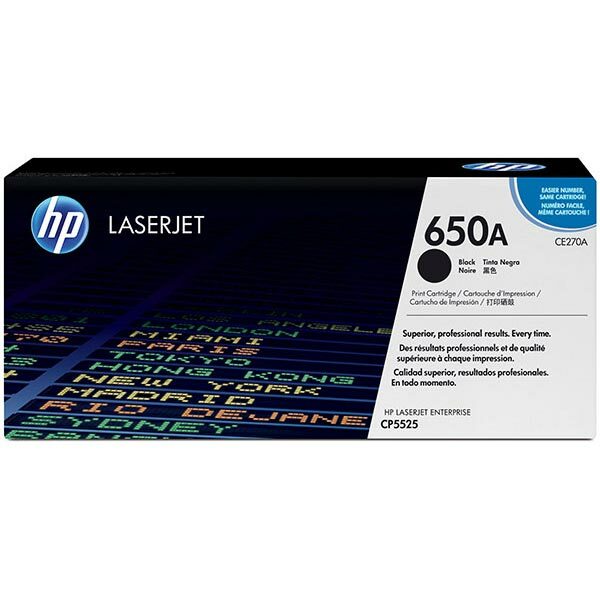 HP 650A (CE270A) Black Original LaserJet Toner Cartridge (13500 Yield)