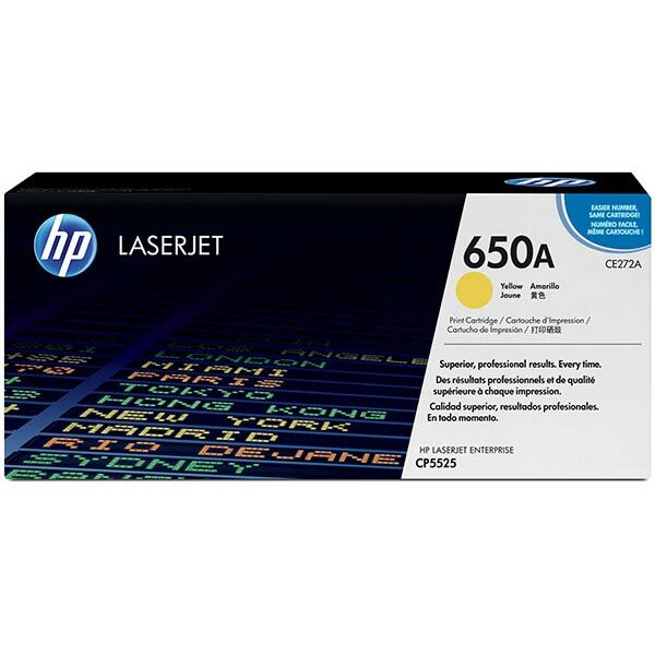 HP 650A (CE272A) Yellow Original LaserJet Toner Cartridge (15000 Yield)