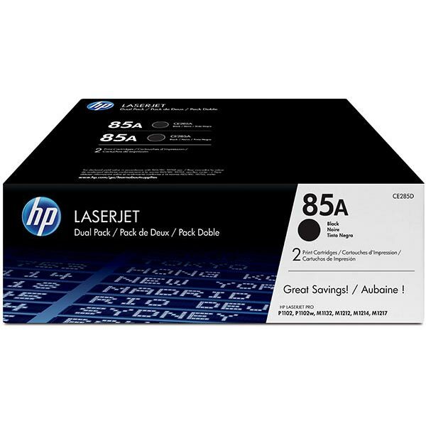 HP 85A (CE285D) Black 2-pack Original LaserJet Toner Cartridges (3200 Yield)