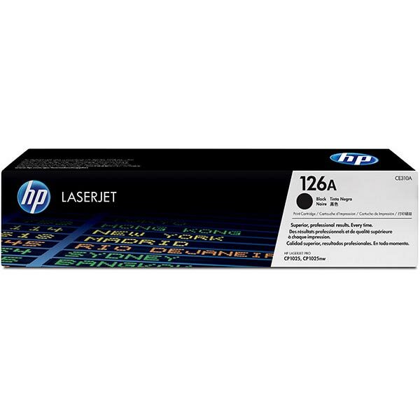 HP 126A (CE310A) Black Original LaserJet Toner Cartridge (1200 Yield)