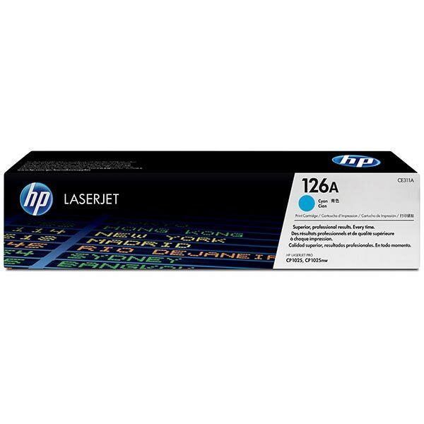 HP 126A (CE311A) Cyan Original LaserJet Toner Cartridge (1000 Yield)