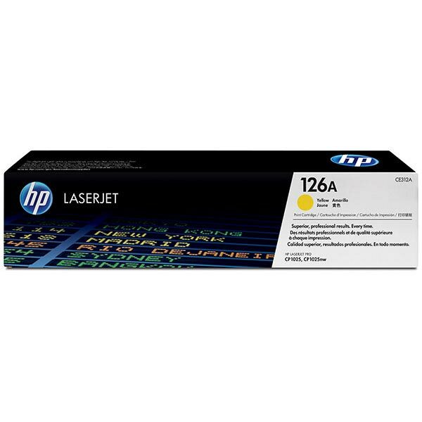 HP 126A (CE312A) Yellow Original LaserJet Toner Cartridge (1000 Yield)