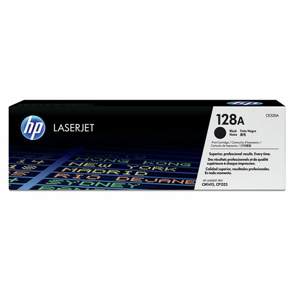 HP 128A (CE320A) Black Original LaserJet Toner Cartridge (2000 Yield)