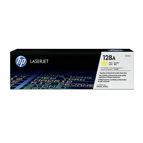 HP 128A (CE322A) Yellow Original LaserJet Toner Cartridge (1300 Yield)