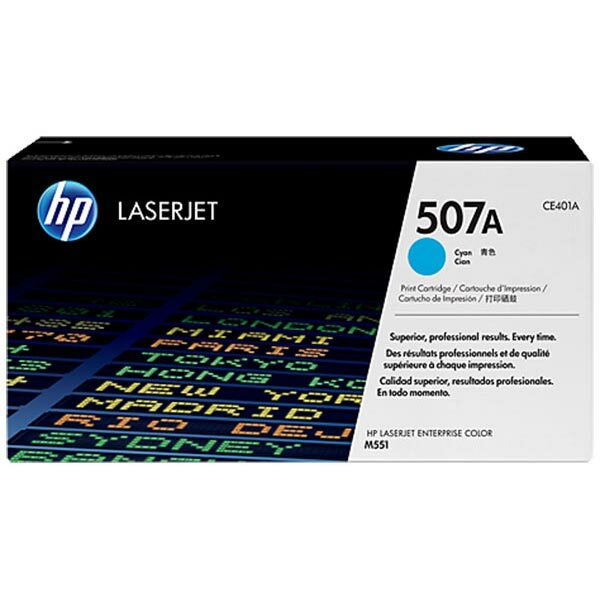 HP 507A (CE401AG) Cyan Original LaserJet Toner Cartridge for US Government (6000 Yield)