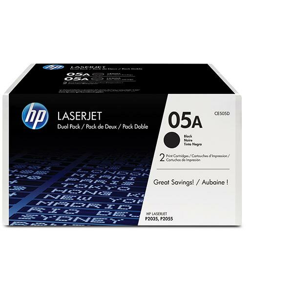 HP 05A (CE505D) Black 2-pack Original LaserJet Toner Cartridges (4600 Yield)