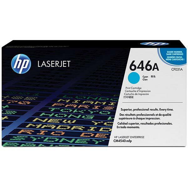 HP 646A (CF031A) Cyan Original LaserJet Toner Cartridge (12500 Yield)