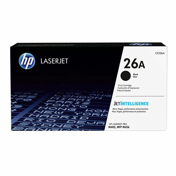 HP 26A (CF226A) Black Original LaserJet Toner Cartridge (3100 Yield)