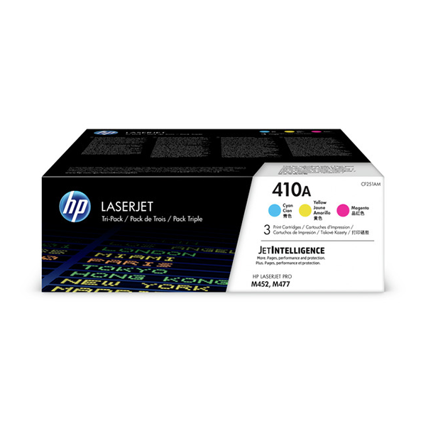 HP 410A (CF251AM) 3-Pack Cyan Magenta Yellow Original LaserJet Toner Cartridges (3 x 2300 Yield)