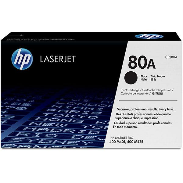 HP 80A (CF280A) Black Original LaserJet Toner Cartridge (2700 Yield)