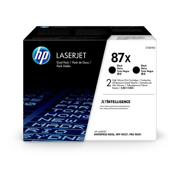 HP 87X (CF287XD) 2-Pack High Yield Black Original LaserJet Toner Cartridge (2 x 18000 Yield)