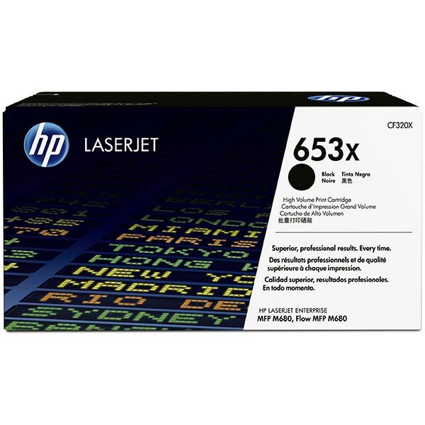 HP 653X (CF320X) Black Original LaserJet Toner Cartridge (21000 Yield)