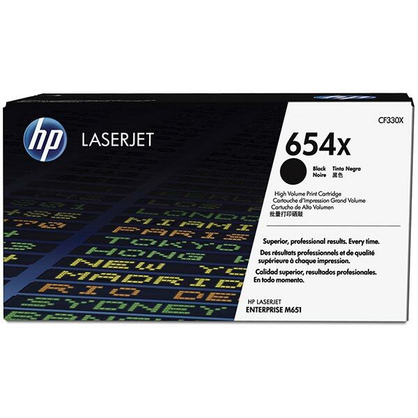 HP 654X (CF330X) Black Original LaserJet Toner Cartridge (20500 Yield)