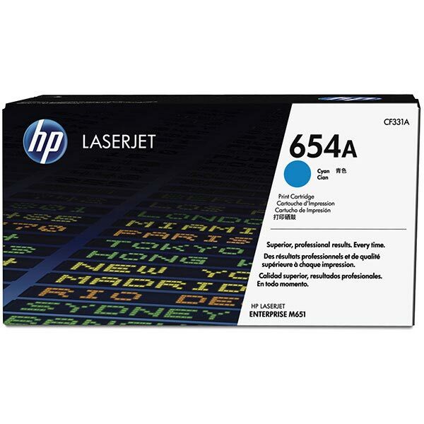 HP 654A (CF331A) Cyan Original LaserJet Toner Cartridge (15000 Yield)