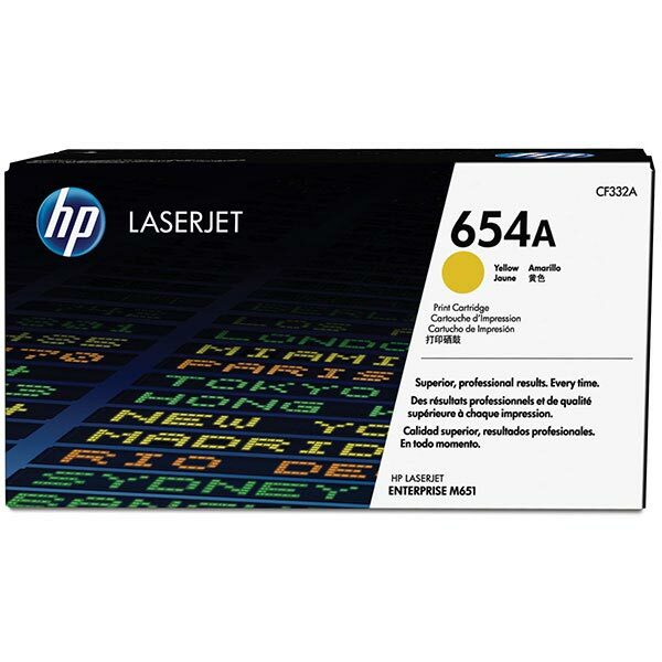 HP 654A (CF332A) Yellow Original LaserJet Toner Cartridge (15000 Yield)