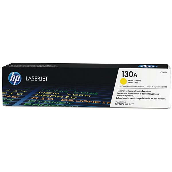 HP 130A (CF352A) Yellow Original LaserJet Toner Cartridge (1000 Yield)