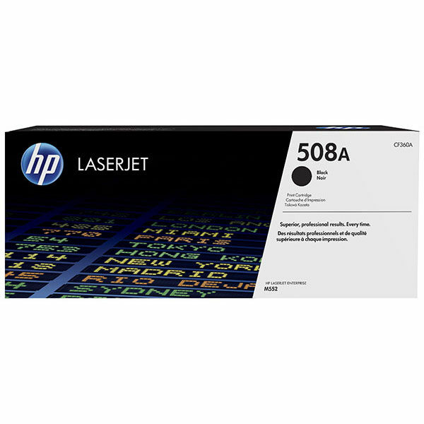 HP 508A (CF360A) Black Original LaserJet Toner Cartridge (6000 Yield)