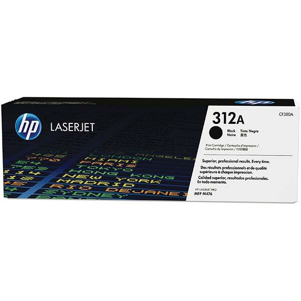 HP 312A (CF380A) Black Original LaserJet Toner Cartridge (2400 Yield)