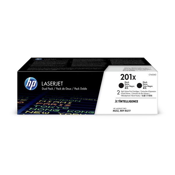 HP 201X (CF400XD) 2-Pack High Yield Black Original LaserJet Toner Cartridge (2 x 2800 Yield)